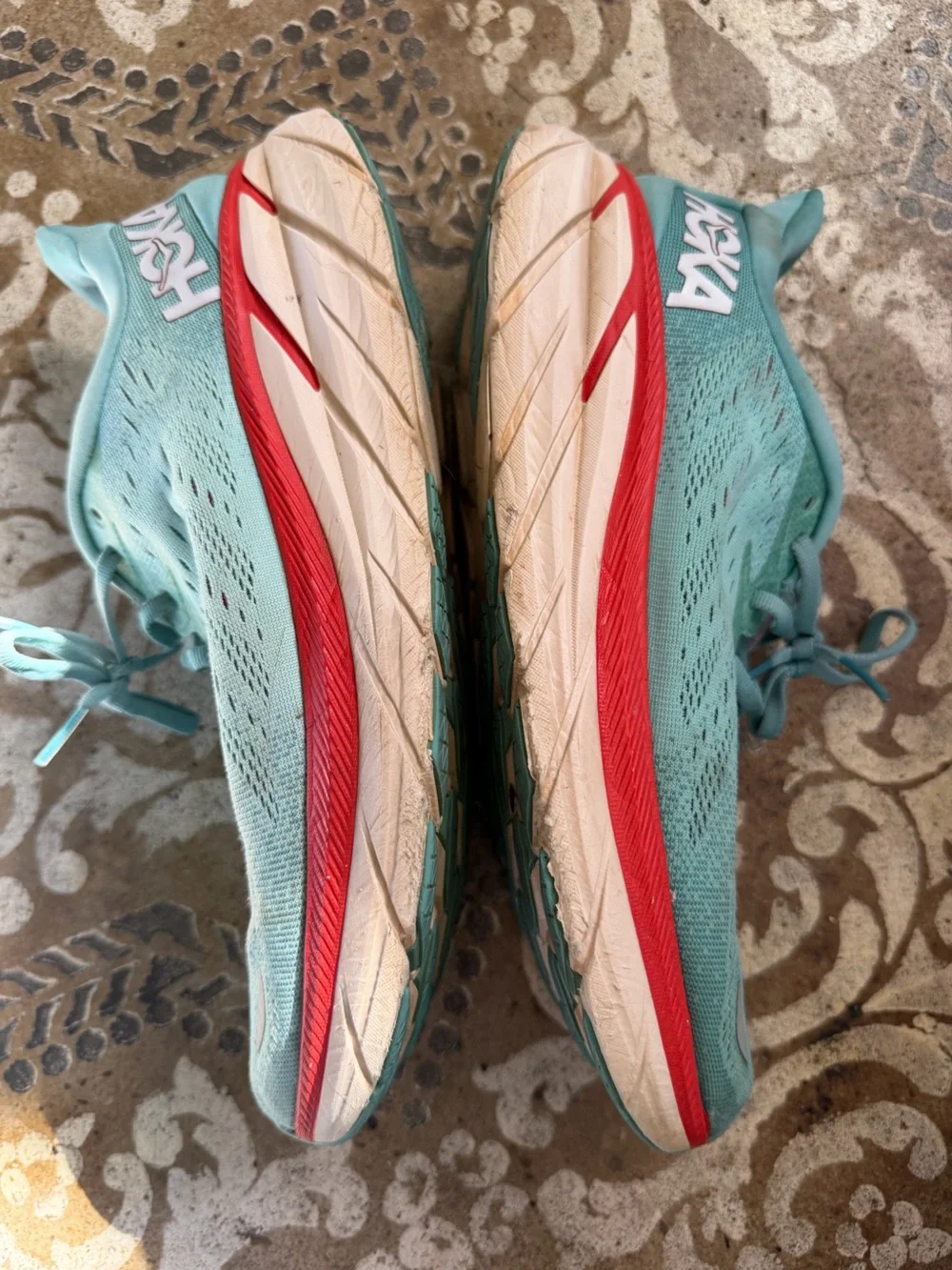 Hoka One One Women's Teal Running Shoes with Pink Trim Sz 10.5